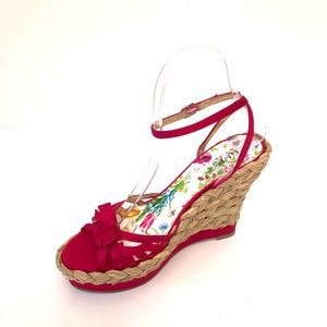 GUESS Marciano pink espadrilles woven wedges 6.5